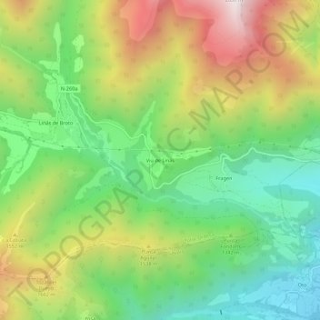 Mappa topografica Viu de Linás, altitudine, rilievo