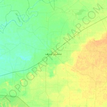 Mappa topografica Chishtian Sharif, altitudine, rilievo