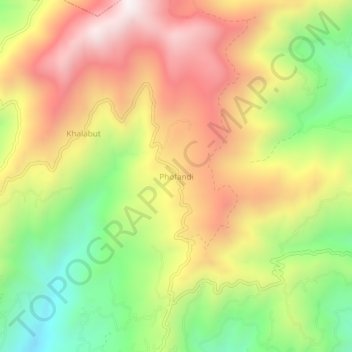 Mappa topografica Phofandi, altitudine, rilievo