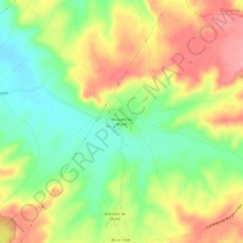 Mappa topografica Mazuelo de Muñó, altitudine, rilievo