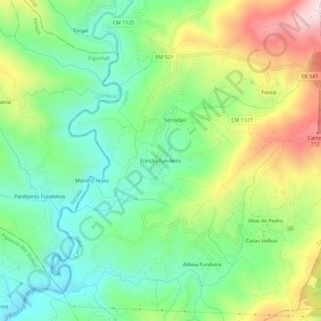 Mappa topografica Fontão Fundeiro, altitudine, rilievo