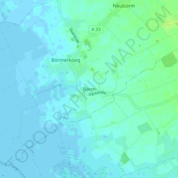 Mappa topografica Börm, altitudine, rilievo