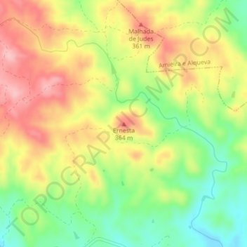 Mappa topografica Ernesta, altitudine, rilievo