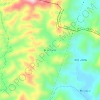 Mappa topografica Duas Barras, altitudine, rilievo