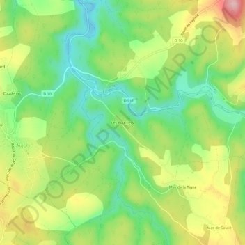 Mappa topografica Les Fournets, altitudine, rilievo