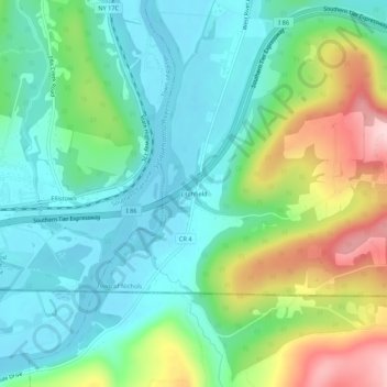 Mappa topografica Litchfield, altitudine, rilievo