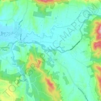 Mappa topografica Yarra Junction, altitudine, rilievo