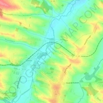 Mappa topografica A l'Hermitage, altitudine, rilievo