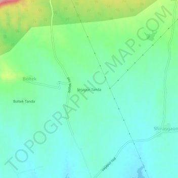 Mappa topografica Sirjapur Tanda, altitudine, rilievo