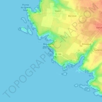 Mappa topografica Aiguilles Rocheuses de Port-Coton, altitudine, rilievo