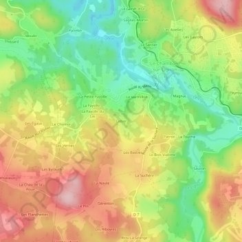 Mappa topografica Cellier, altitudine, rilievo