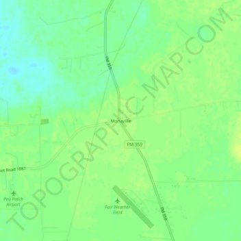 Mappa topografica Monaville, altitudine, rilievo