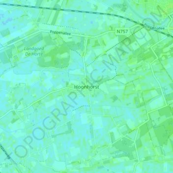 Mappa topografica Hoonhorst, altitudine, rilievo