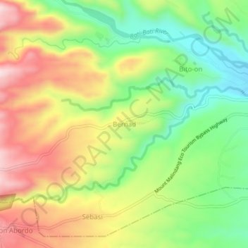 Mappa topografica Bernad, altitudine, rilievo