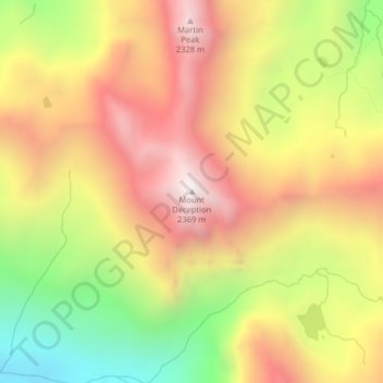 Mappa topografica Mount Deception, altitudine, rilievo