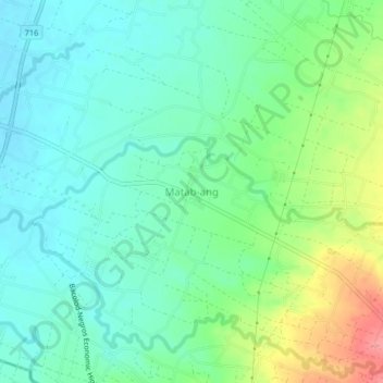Mappa topografica Matab-ang, altitudine, rilievo