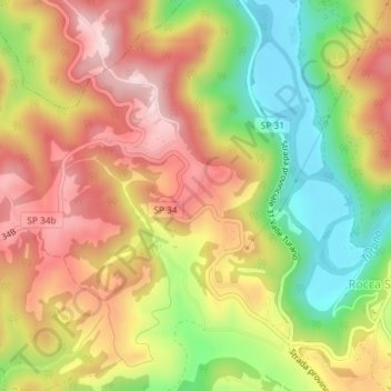 Mappa topografica Torricchia, altitudine, rilievo