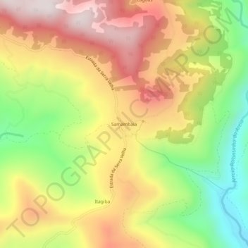 Mappa topografica Samambaia, altitudine, rilievo