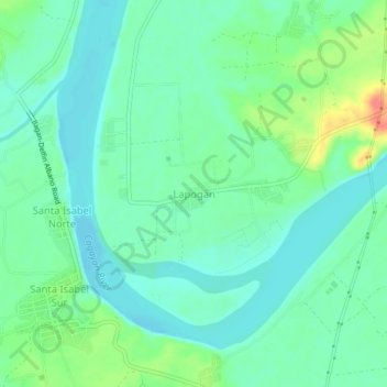 Mappa topografica Lapogan, altitudine, rilievo
