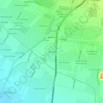Mappa topografica San José, altitudine, rilievo