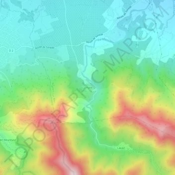 Mappa topografica La Pave, altitudine, rilievo