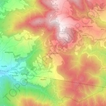 Mappa topografica Casone Carpinelli, altitudine, rilievo