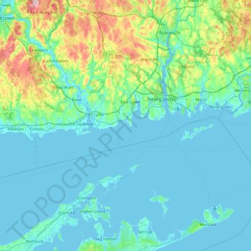 Mappa topografica Blackboys, altitudine, rilievo
