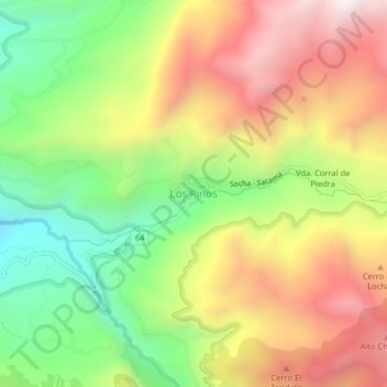 Mappa topografica Los Pinos, altitudine, rilievo