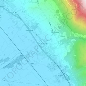 Mappa topografica Case Nuove, altitudine, rilievo