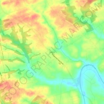 Mappa topografica Caprivi, altitudine, rilievo