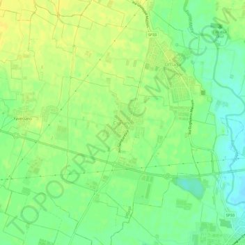 Mappa topografica Cignano, altitudine, rilievo