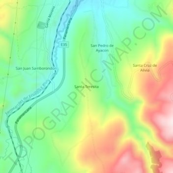 Mappa topografica Santa Teresita, altitudine, rilievo