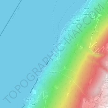 Mappa topografica Marniga, altitudine, rilievo