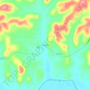 Mappa topografica Prospect, altitudine, rilievo