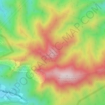 Mappa topografica Mont Saint-Cyr, altitudine, rilievo