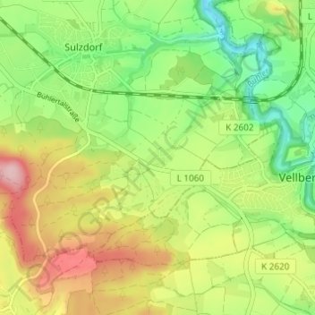 Mappa topografica Dörrenzimmern, altitudine, rilievo