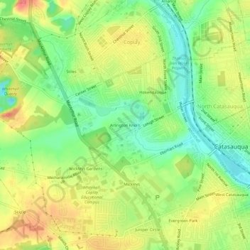 Mappa topografica Arlington Knolls, altitudine, rilievo