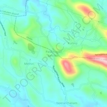 Mappa topografica Palachuvad Junction, altitudine, rilievo