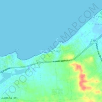 Mappa topografica Santo Domingo, altitudine, rilievo