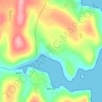 Mappa topografica Camb, altitudine, rilievo