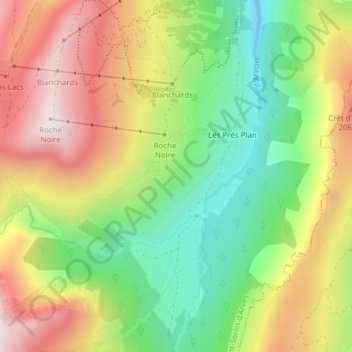 Mappa topografica Les Boemes, altitudine, rilievo