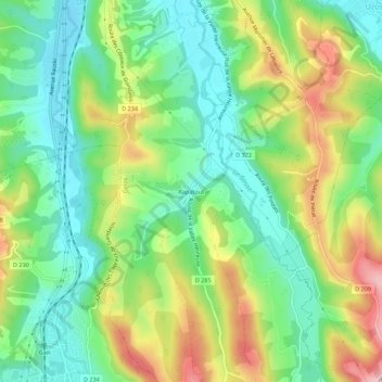 Mappa topografica Rapatout, altitudine, rilievo