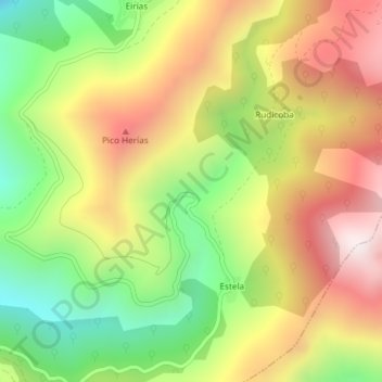 Mappa topografica Pontepedra, altitudine, rilievo