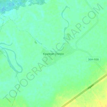 Mappa topografica Кривое Озеро, altitudine, rilievo