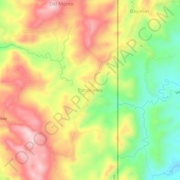 Mappa topografica Patrocenio, altitudine, rilievo