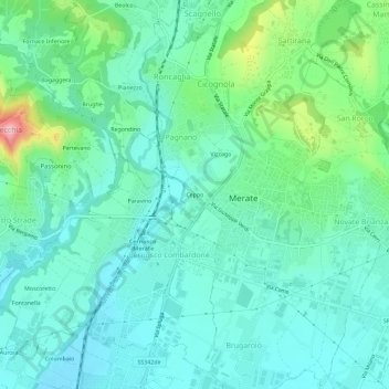 Mappa topografica Ceppo, altitudine, rilievo