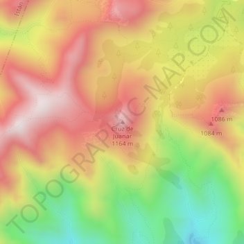 Mappa topografica Cruz de Juanar, altitudine, rilievo