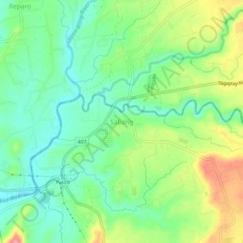 Mappa topografica Sabang, altitudine, rilievo