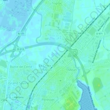 Mappa topografica Menée Lambourg, altitudine, rilievo