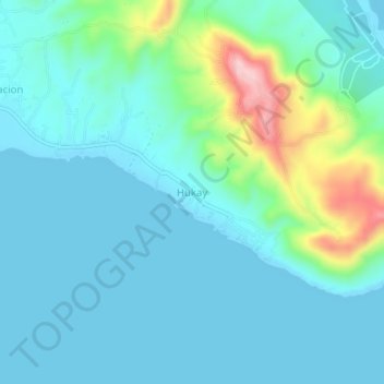 Mappa topografica Hukay, altitudine, rilievo